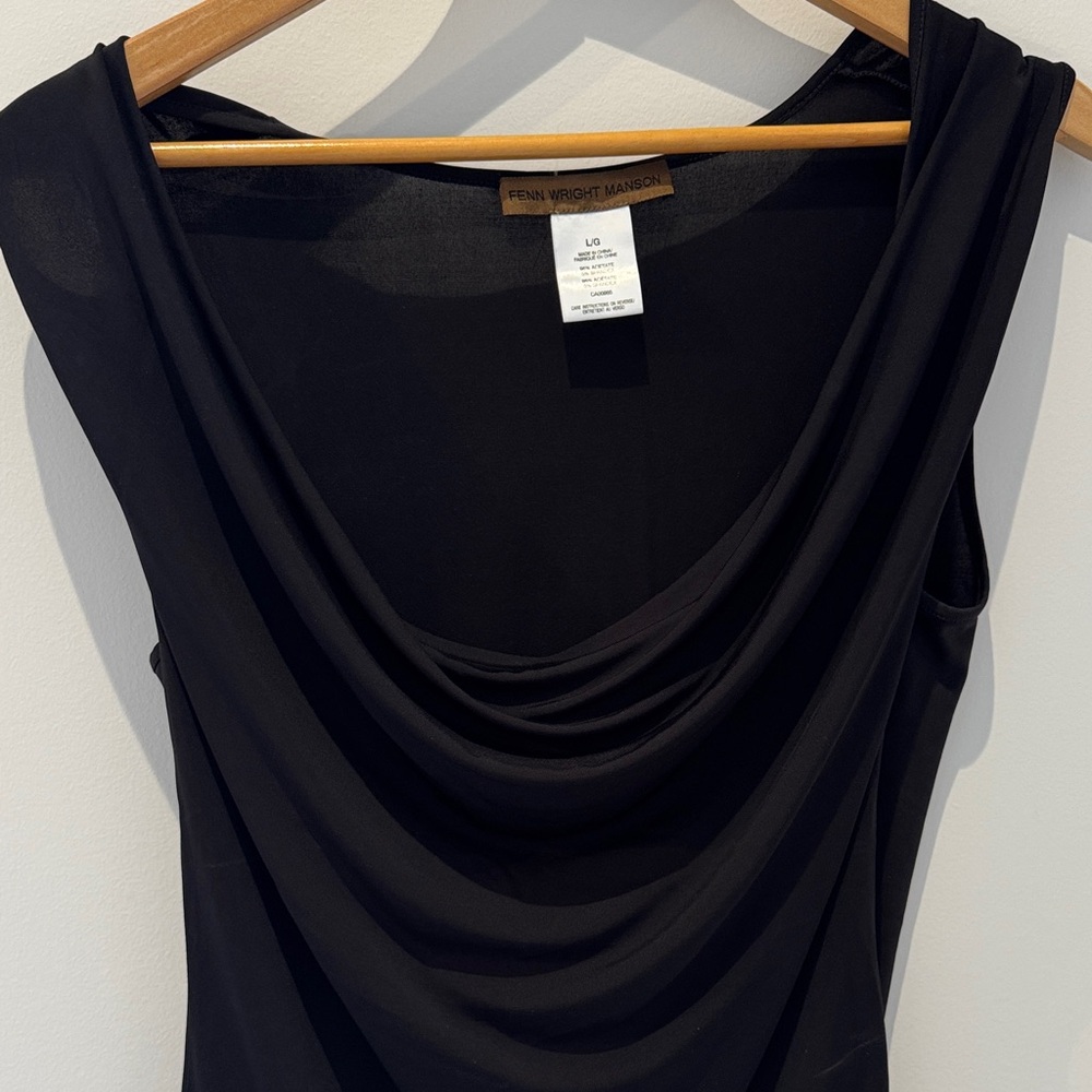Fenn Wright Manson Elegant Black Cowl Neck Blouse - Picture 2 of 4